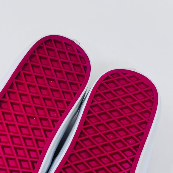 Vans Women Men Red Gray Cream Woven Canvas Lace up Sneaker  Size 8 Women 6.5 Men - Picture 9 of 10